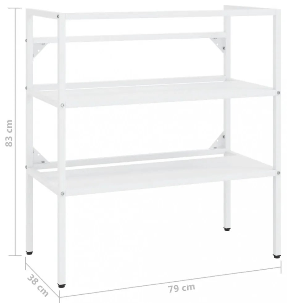 fehér vas fürdőszobai mosdókagylókeret 79 x 38 x 83 cm