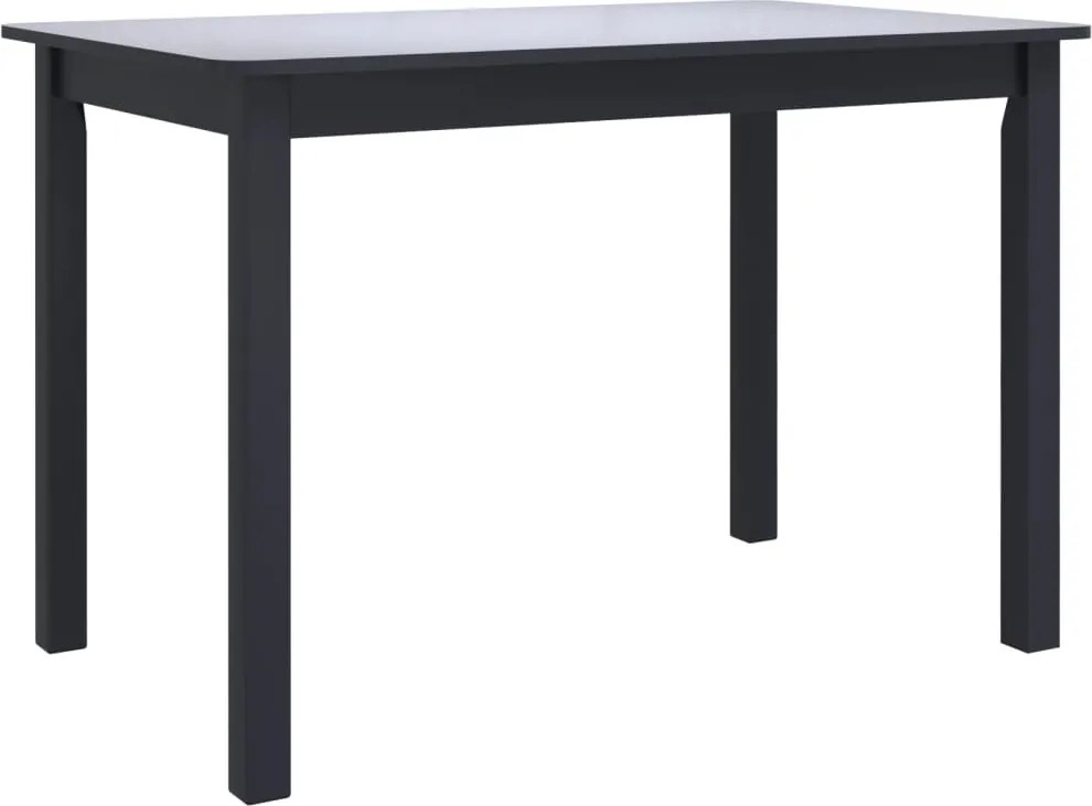 vidaXL fekete tömör gumifa étkezőasztal 114 x 71 x 75 cm