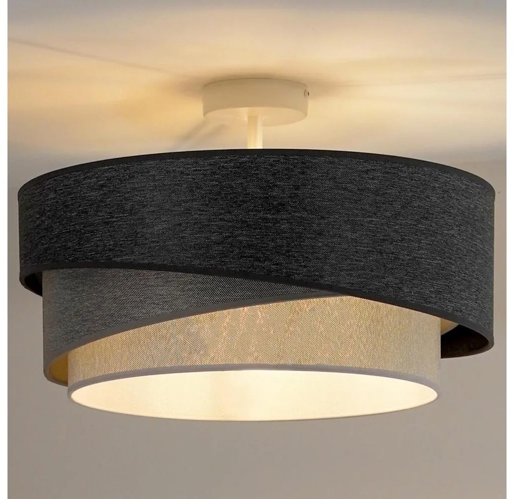 Duolla -  Felületre szerelhető csillár KOBO 1xE27/15W/230V átm. 45 cm szürke/fehér 601061