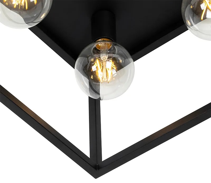 Ipari mennyezeti lámpa fekete 40 cm 4-lámpás - Cage