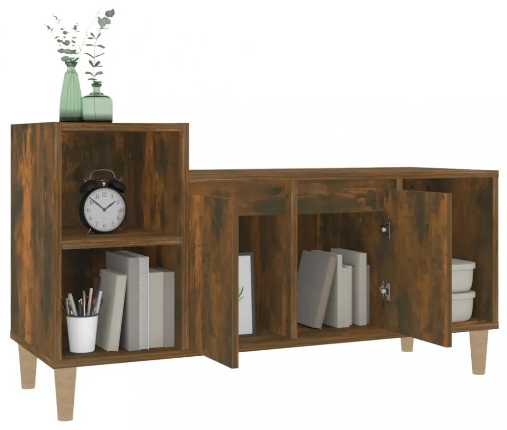 füstös tölgy színű szerelt fa TV-szekrény 100x35x55 cm