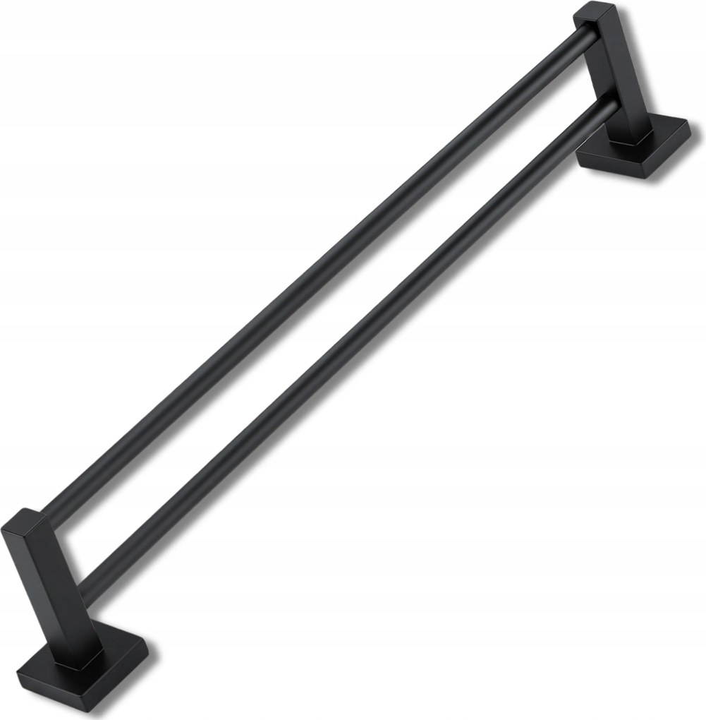 Loft Akasztó Falra Szerelhető Fürdőszobai Fali Tartó Fekete 50CM Törölközőtartó