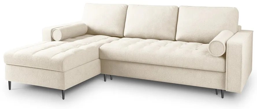 Santo világosbézs kinyitható sarokkanapé, bal oldali - Milo Casa