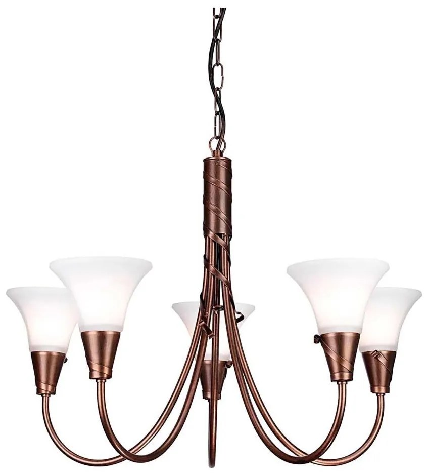 Elstead EM5-COPPER - Csillár láncon EMILY 5xE14/40W/230V