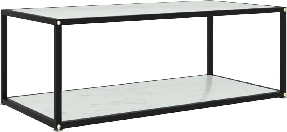 vidaXL fehér edzett üveg dohányzóasztal 100 x 50 x 35 cm