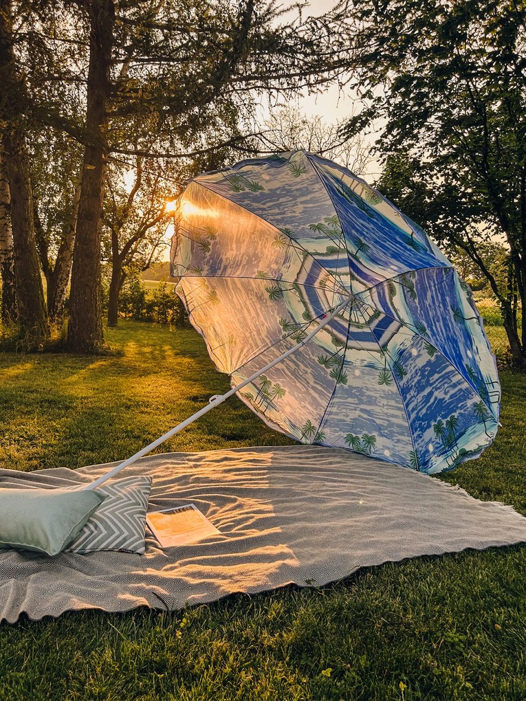Kék-fehér napernyő SOLSTICE 180 cm