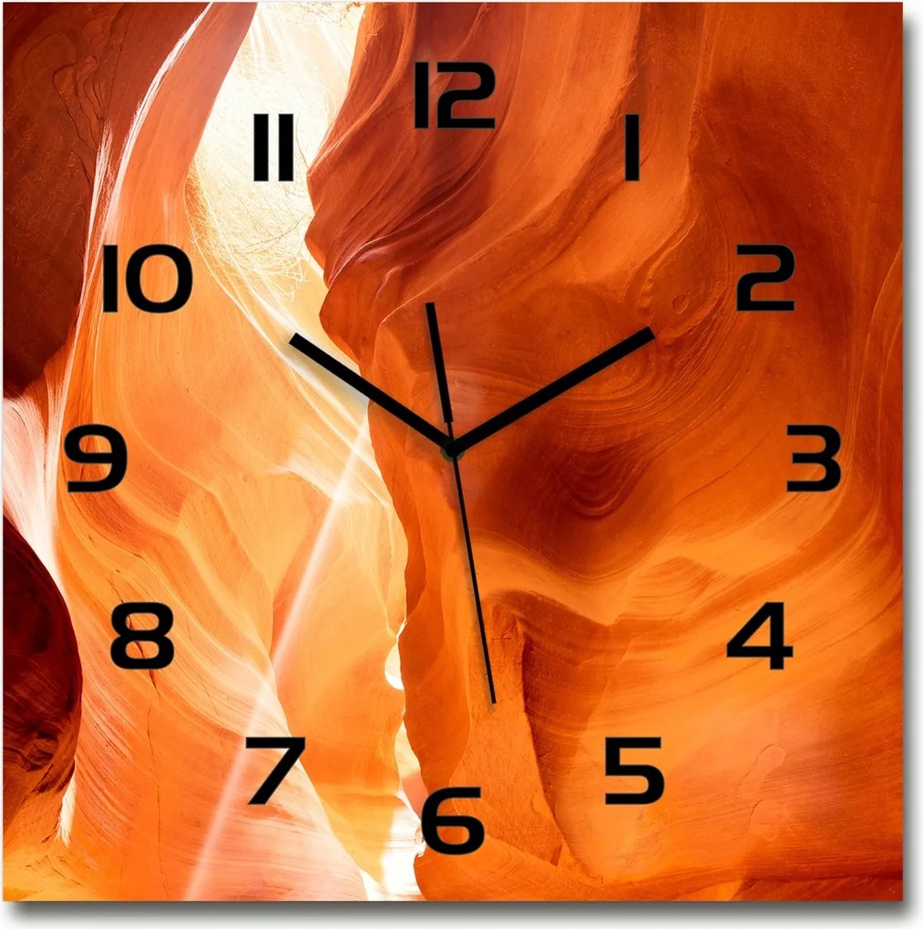 Nagy négyzet alakú üveg falióra Kanyon 60x60