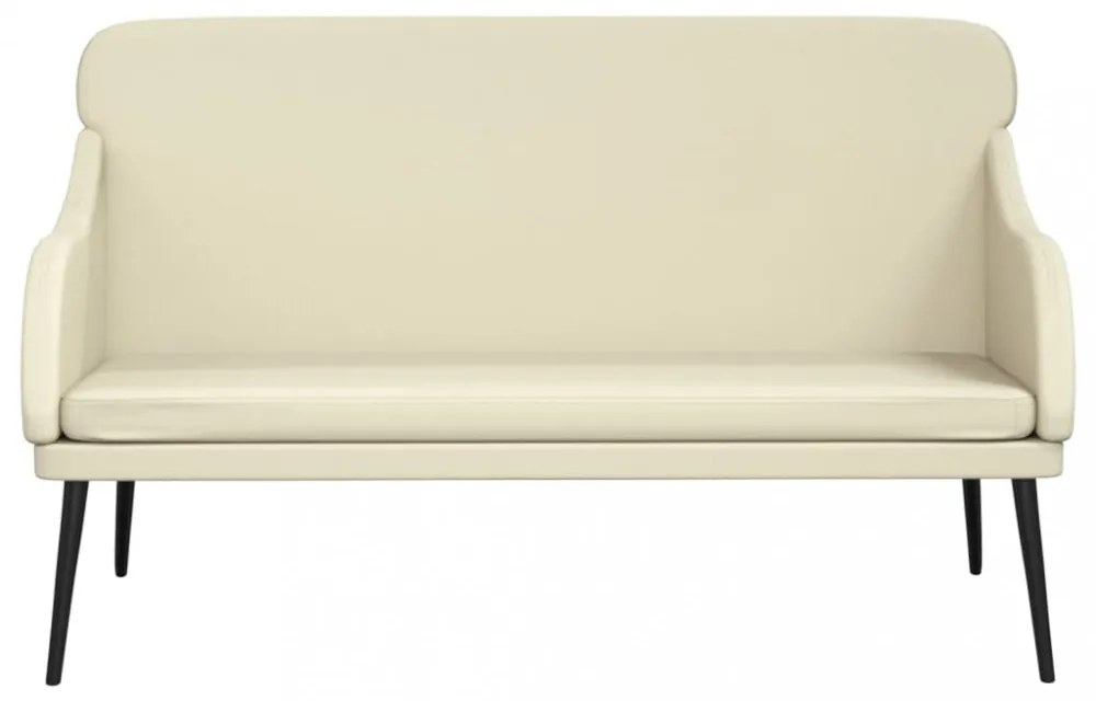 vidaXL krémszínű műbőr pad 110 x 76 x 80 cm