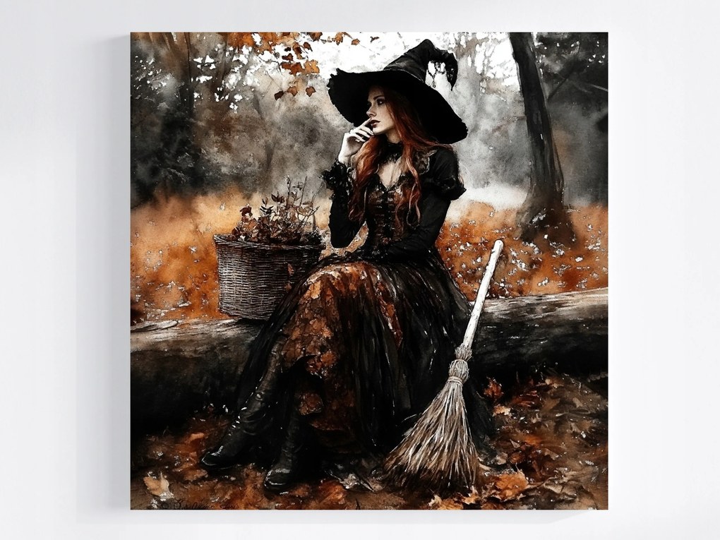 Canvas Vászonkép Boszorkány Portré Boszorkány Kert Ősz 80x80