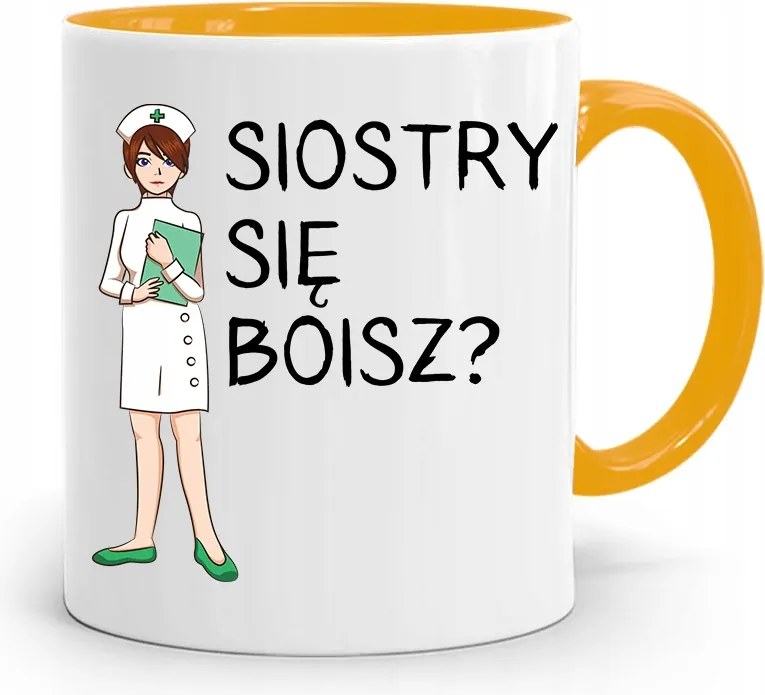 Sárga Bögre Nővér Ápolónő Ajándék Félsz A Nyomtatott Fotótól