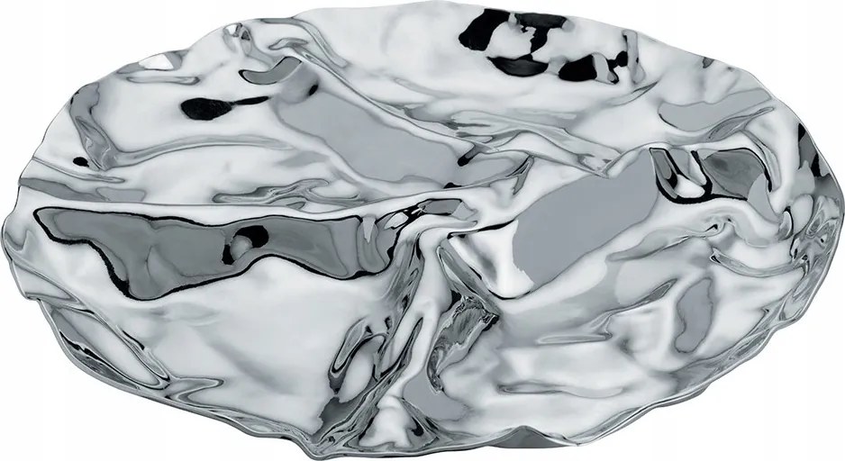 Alessi Pepa Acél Patera Snack Tányér Ezüst Fényű