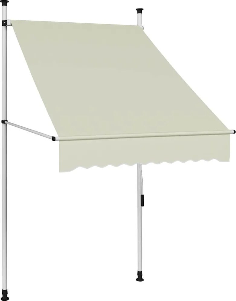 vidaXL krémszínű kézzel feltekerhető napellenző 100 cm