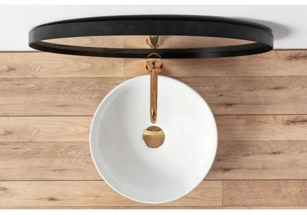 REA-U18918 - SAMI pultfölé szerelhető mosdó, átmérő 36 cm, kerámia/fényes fehér