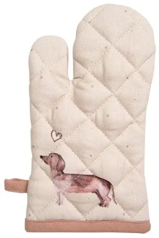 Gyerek edényfogó kesztyű 18x30cm, 100% pamut, Dachshund Love