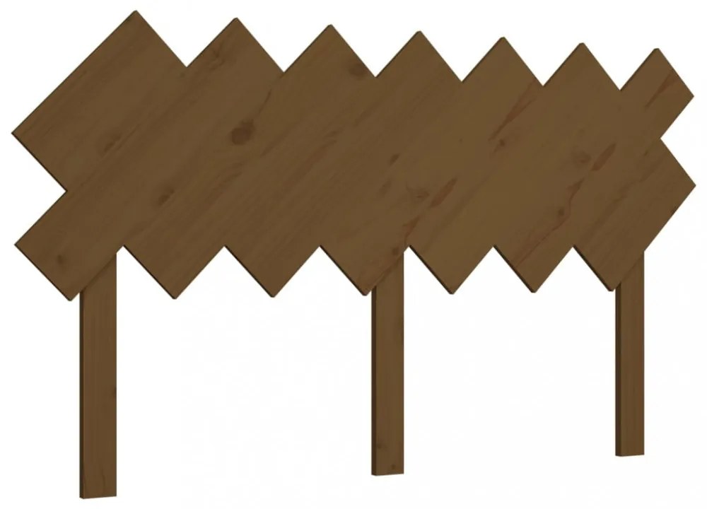 mézbarna tömör fenyőfa ágyfejtámla 141x3x80,5 cm