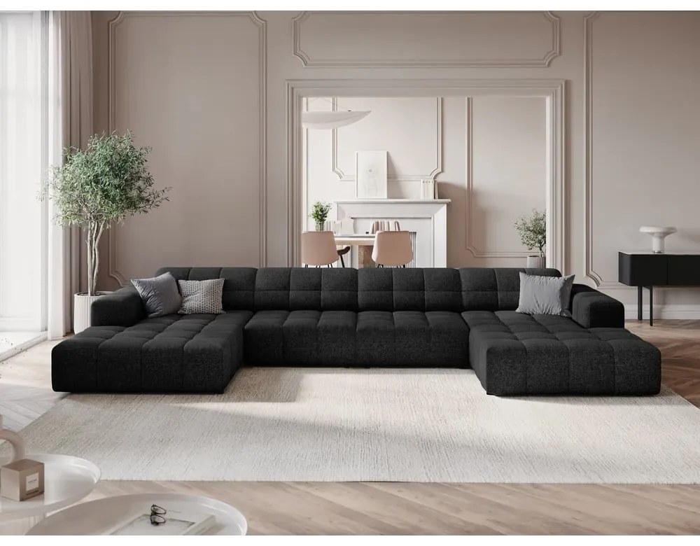 Antracitszürke sarokkanapé (U alakú) Chicago – Cosmopolitan Design