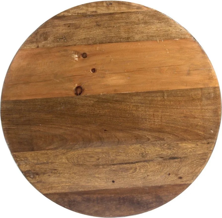 Szürke-natúr színű fém kerek dohányzóasztal ø 90 cm Lancaster – Bizzotto