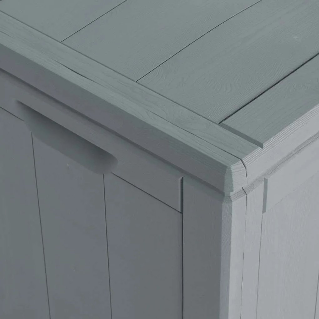 szürke PP fa hatású kerti tároló doboz 90 L