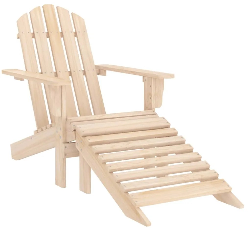 Tömör fenyőfa kerti Adirondack szék zsámollyal