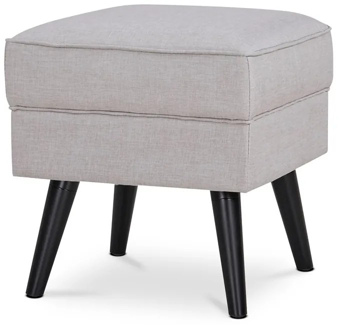 Lábtartó Zsámoly, világosszürke szövet kárpittal, bükkfa lábakkal