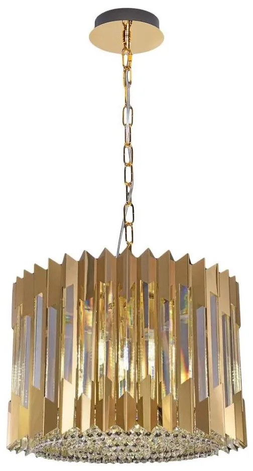 Csillár láncon RITZ 7xE14/40W/230V átm. 42 cm arany