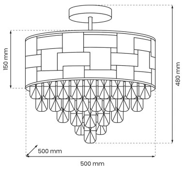 Csillár rúdon LUXURIA 9xE14/40W/230V arany