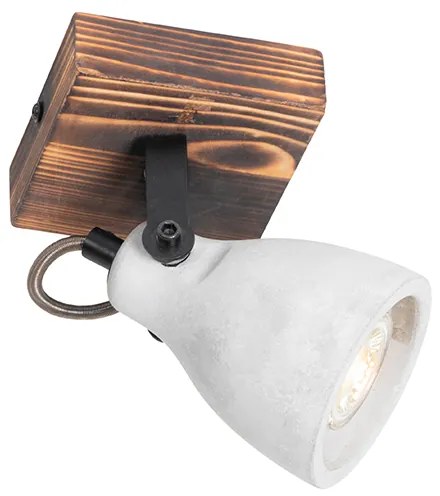 Ipari mennyezeti spotlámpa fa és beton kombinációban - Creto