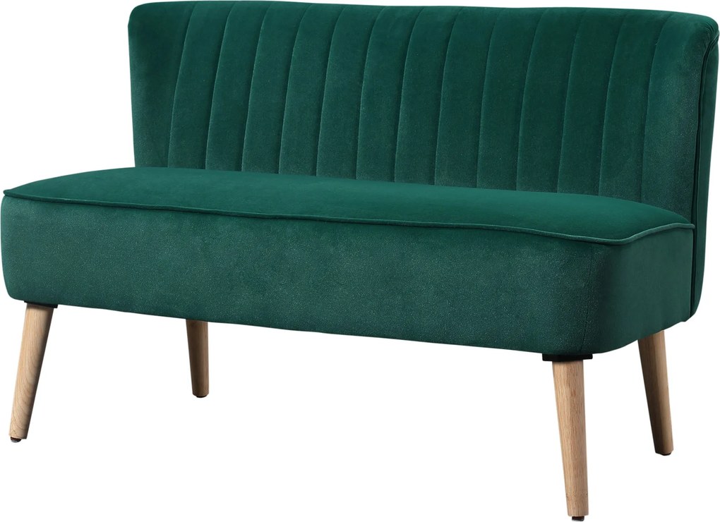 HOMCOM kétüléses kanapé — kompakt, bársonyhatású ülőgarnitúra nappaliba és kis terekbe, sötétzöld (117 x 56,5 x 77 cm) | Aosom