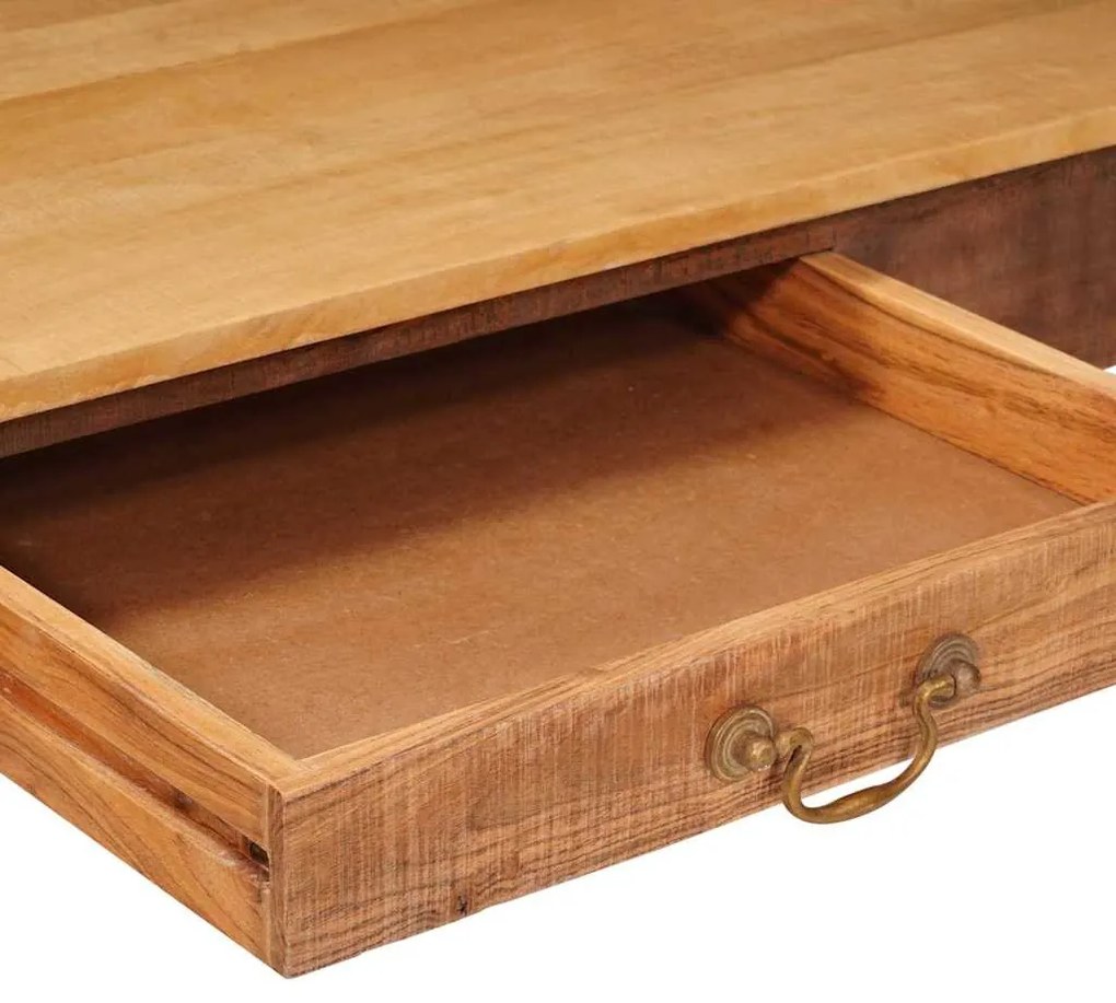 vidaXL Dohányzóasztal fiókkal Barna 110 x 55 x 40 cm Tömör Mangófát