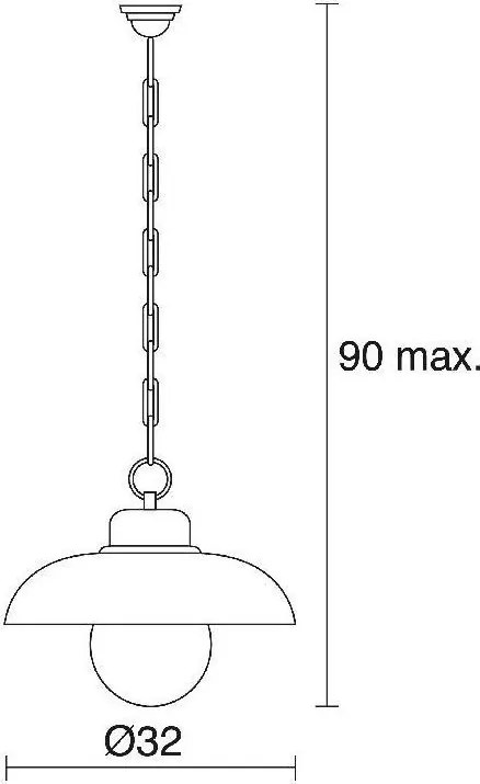 NOVOLUX 670B-G05X1A-33 ANECY Kültéri Függő Lámpa Antik Sárgaréz IP44