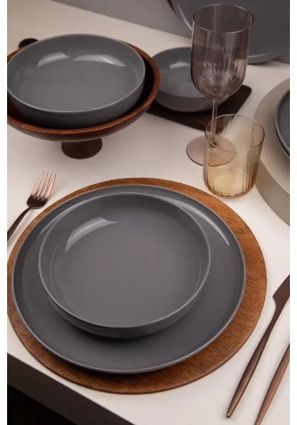 12 részes szürke/porcelán étkészlet