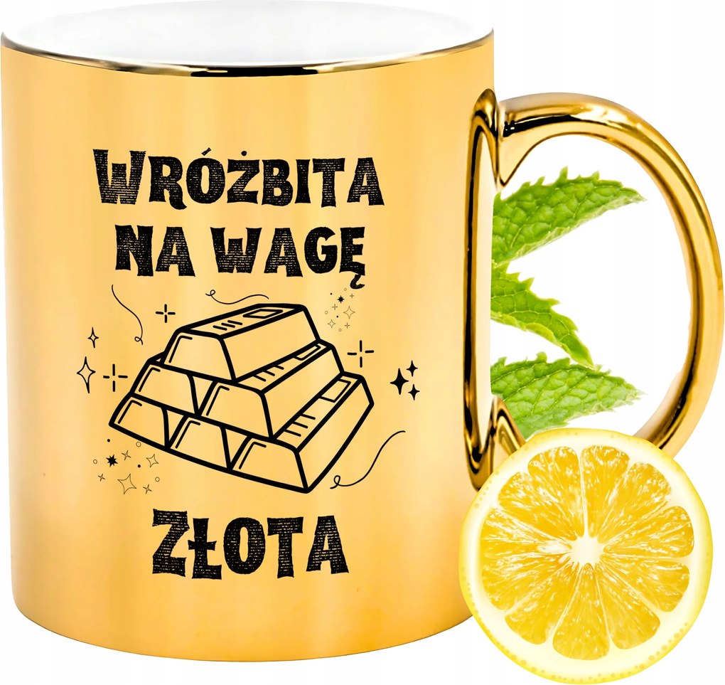 Arany csillogó bögre jósnőnek ajándék fényképes nyomtatással