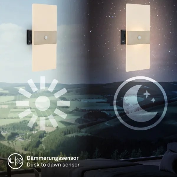 Briloner 3888012 - AURA tölthető fali LED-lámpa érzékelővel LED/2,5W/5V 1800 mAh matt