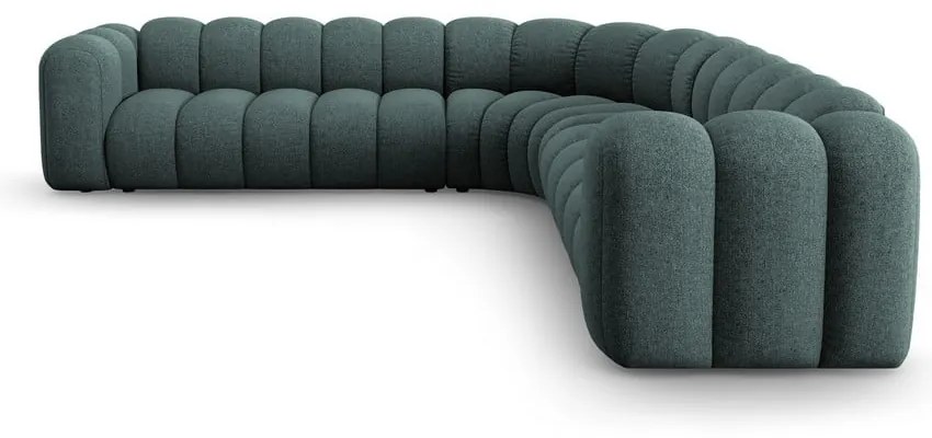 Türkiz zsenília moduláris sarokkanapé Lupine – Micadoni