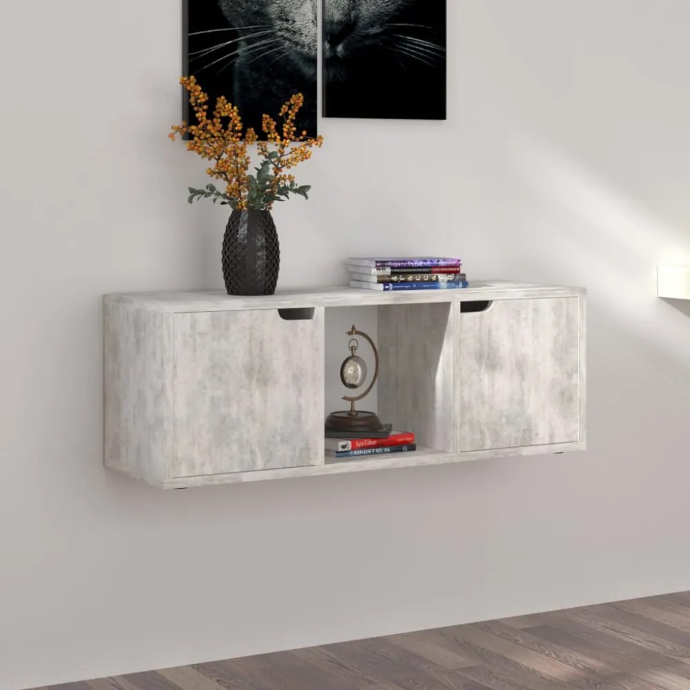 betonszürke szerelt fa TV-szekrény 88,5 x 27,5 x 30,5 cm