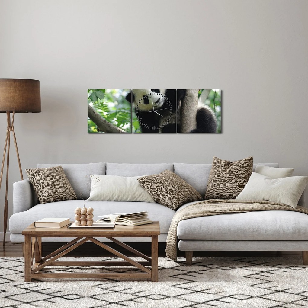 Kép - Panda a fán (órával) (90x30 cm)