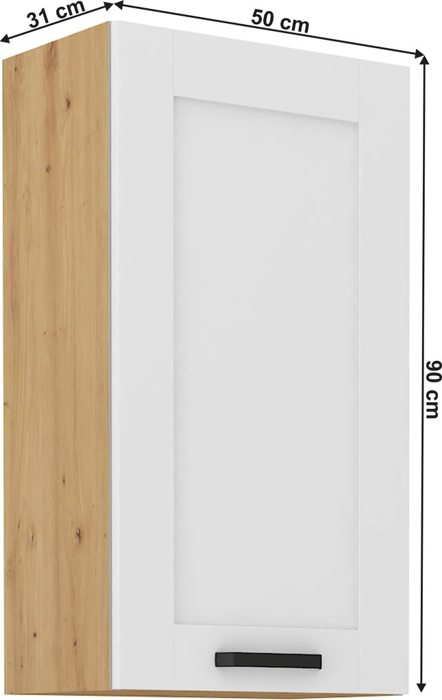 Felső szekrény, fehér/artisan tölgy, LULA 50 G-90 1F