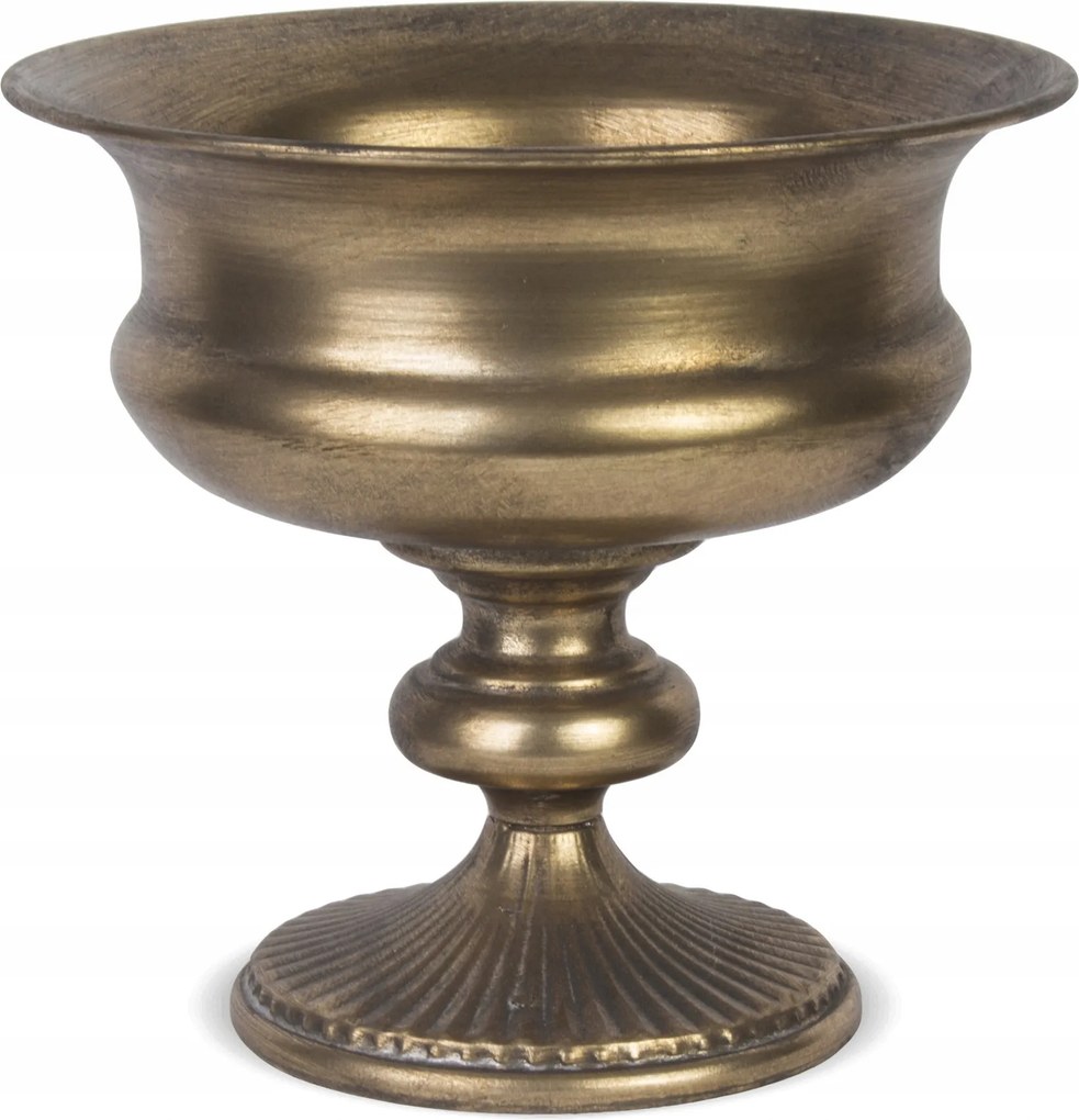 Virágcserép kaspó váza antikolt arany kehely virágokhoz