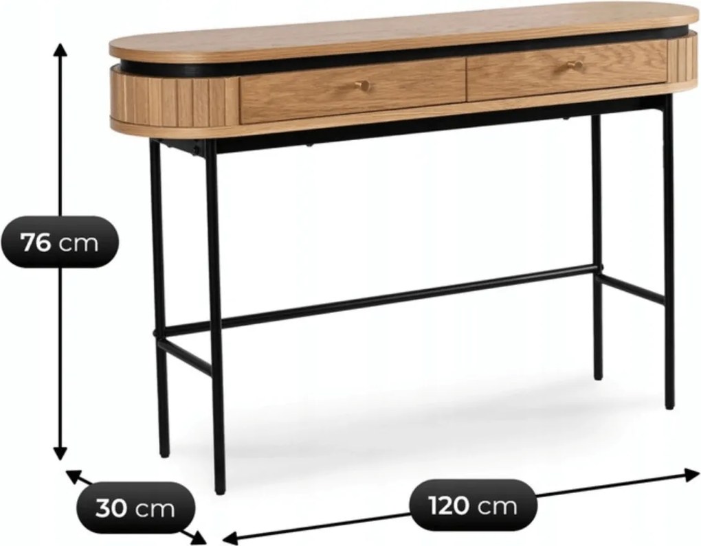 Toalettasztal bordázott kivitelben, tölgy színben BECK