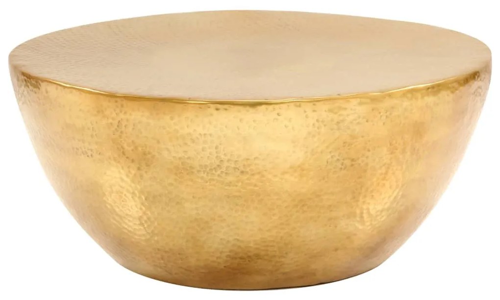rézsárga kalapált alumínium dohányzóasztal 70 x 30 cm