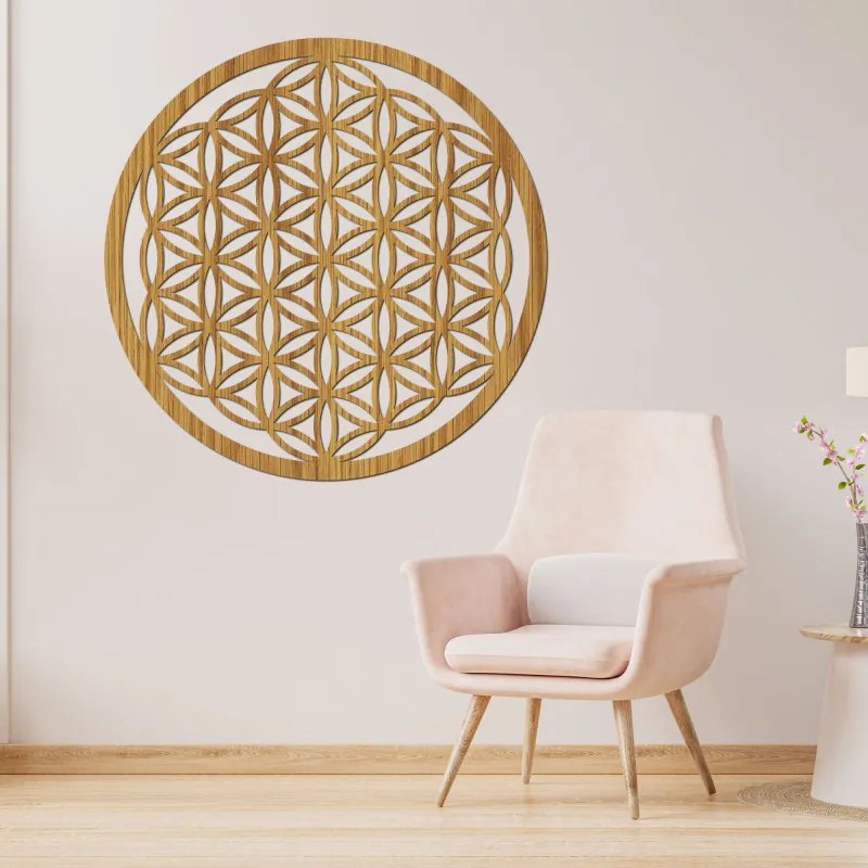 Fából készült mandala a falon Életvirág - PERTON