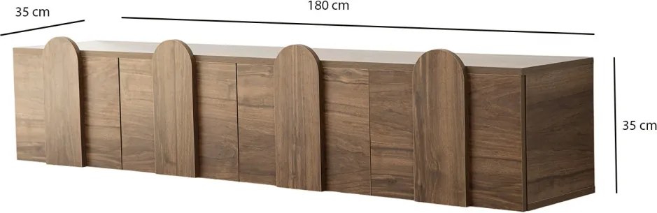 TV-állvány, dió, 180 cm