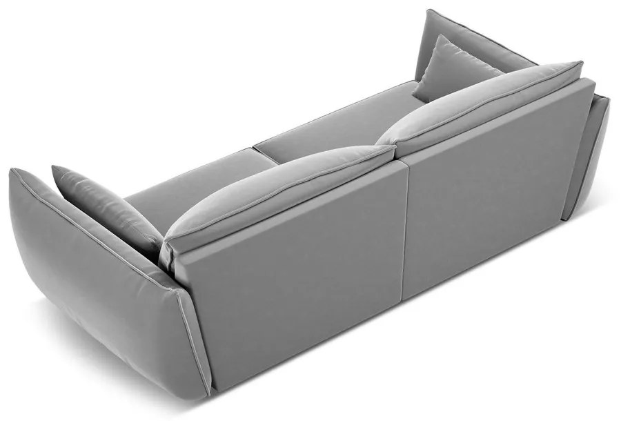 Világosszürke bársony kanapé 208 cm Vanda – Mazzini Sofas