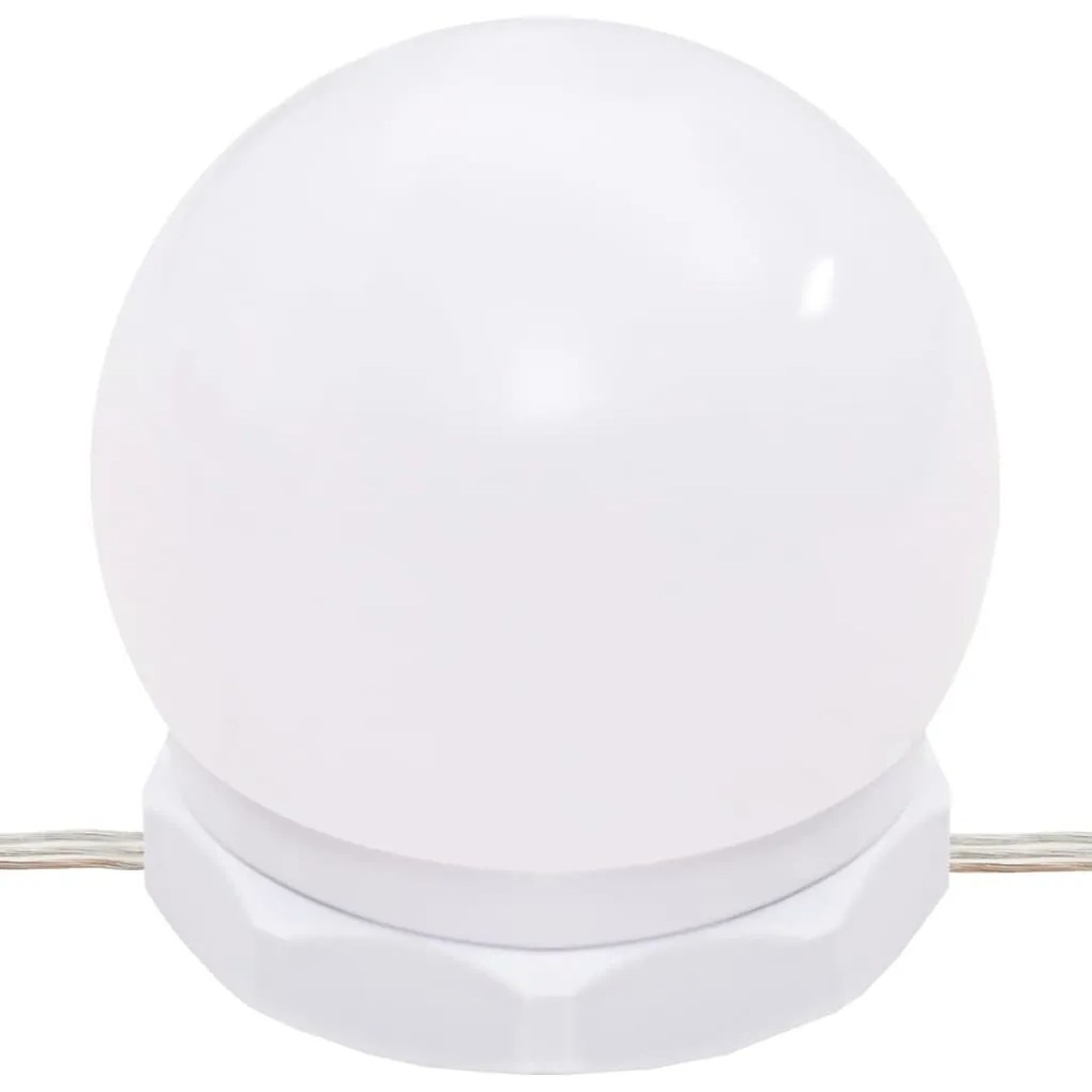fehér tükrös szekrény LED-ekkel 60 x 31,5 x 62 cm
