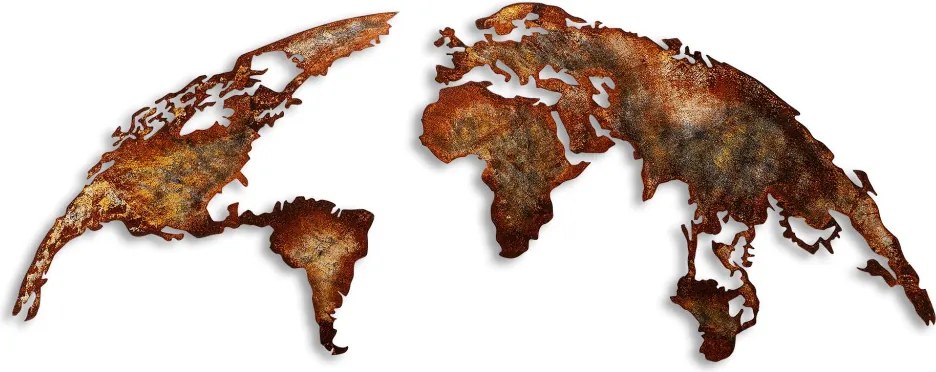 World Map Medium - 1 fém világtérkép faldekoráció
