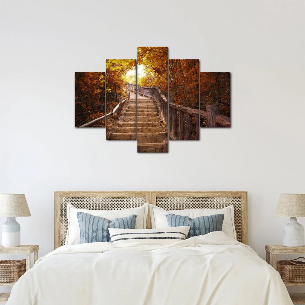 Kép - Lépcsők a természetben ősszel (150x105 cm)