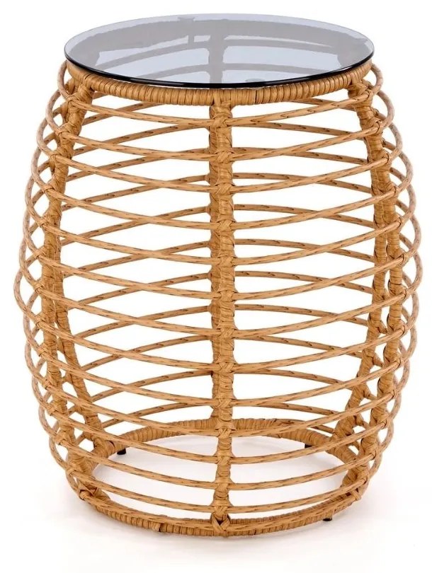 Barrel kerti asztal, rattan