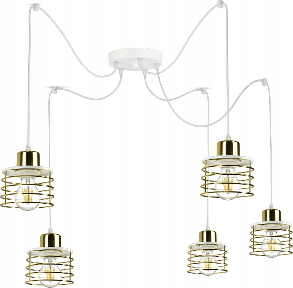 Függő lámpa Csillár Pók Glam Arany Króm Med