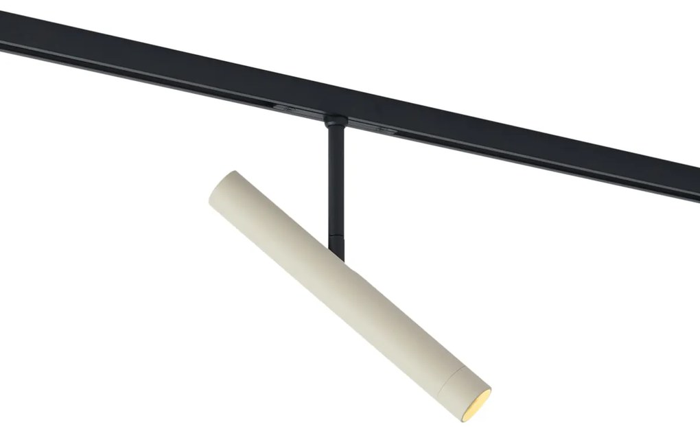 Modern spotlámpa bézs színben, fekete színnel 1 fázisú sínrendszerhez - Slimline Avery