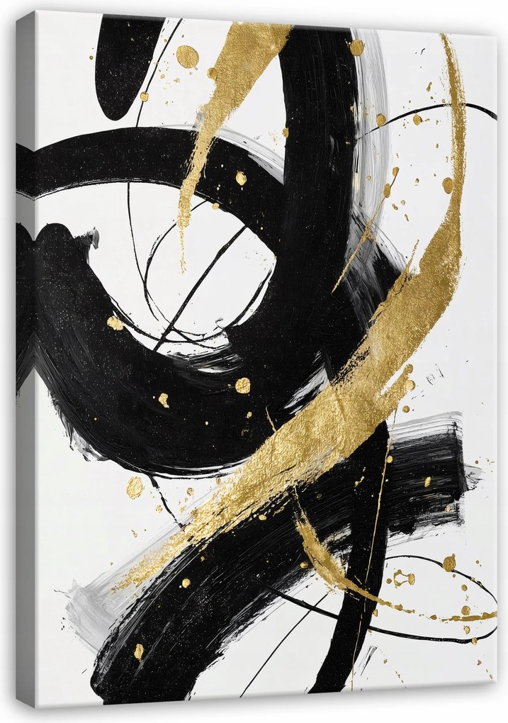 Vászonkép Absztrakt Arany Glamour Fekete A Nappali Hálószobájába 120x80